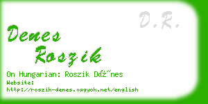 denes roszik business card